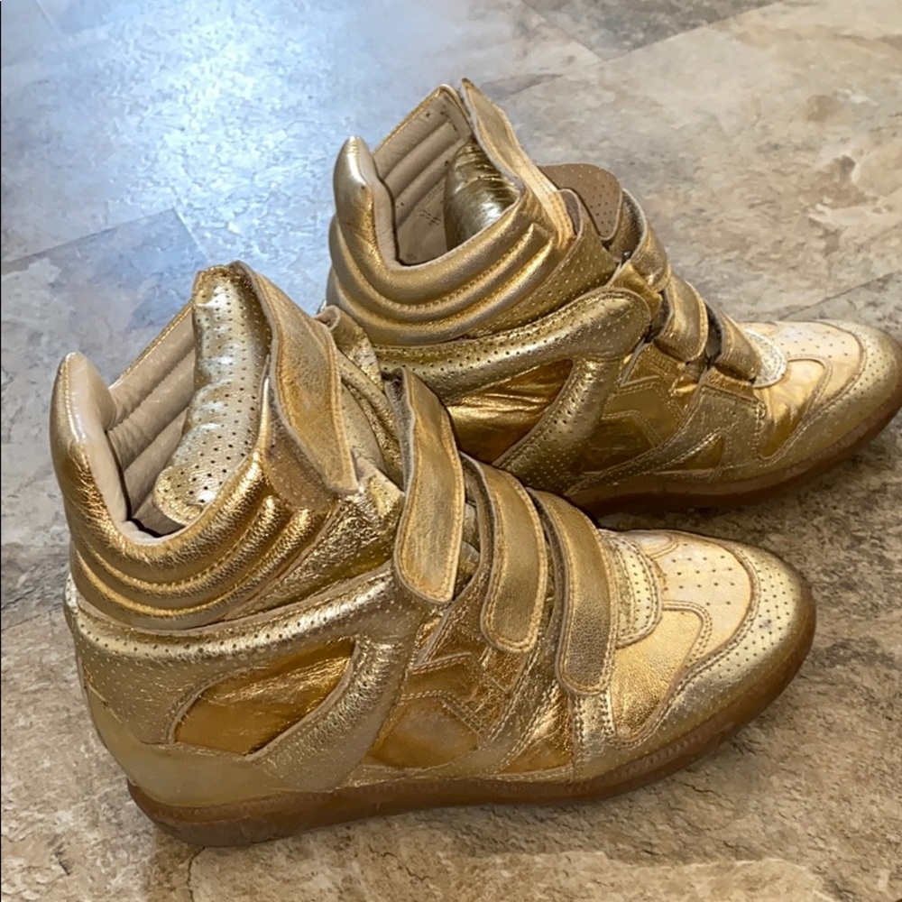 Isabel Marant Platform Sneakers Gold